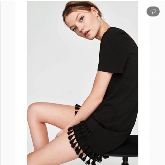 ZARA SHIFT tassel fringed dress - Picture 4 of 12